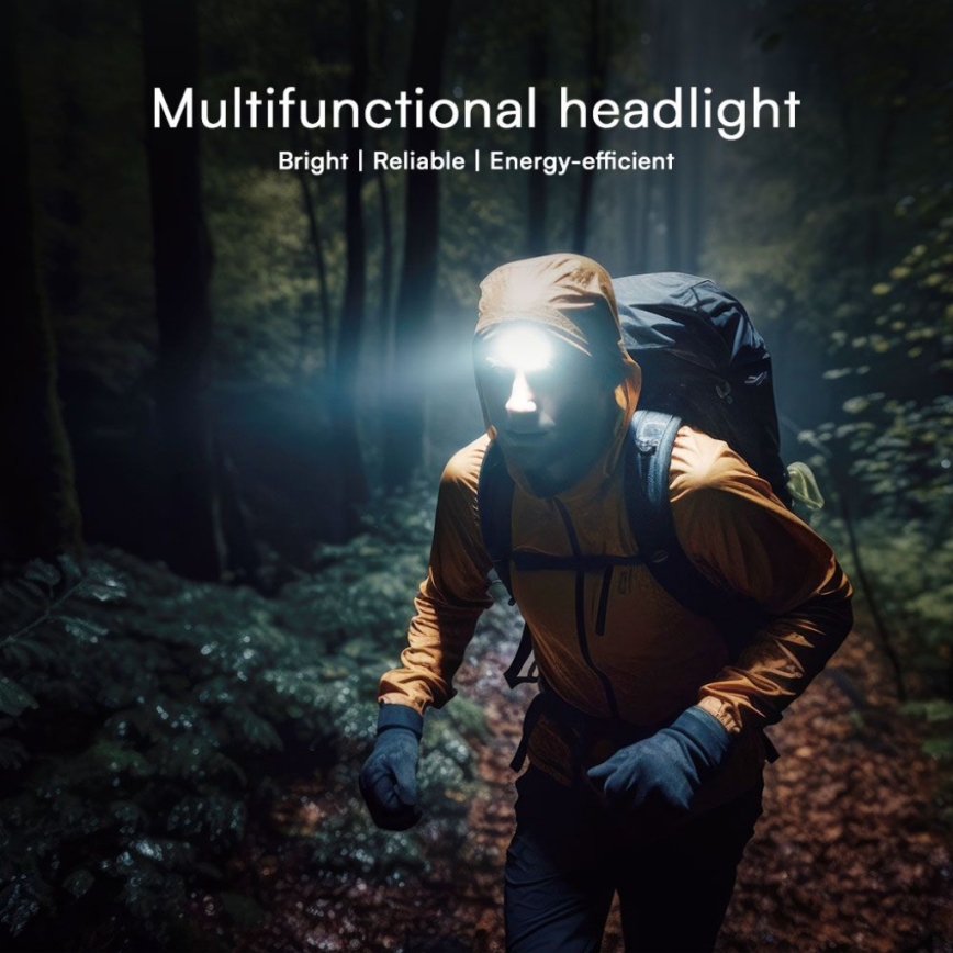 Aufladbare LED-Stirnlampe mit rotem Licht USB LED/3W/5V IP43 470 glänzend 5 h 650 mAh