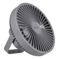 Aufladbarer LED-Tischventilator mit LED-Beleuchtung LED/2W/5V USB 2400 mAh grau