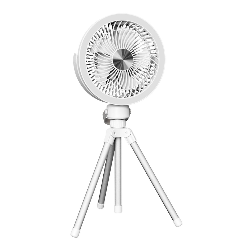 Aufladbarer Tischventilator mit LED-Beleuchtung 8W/3,7V 2400 mAh weiß