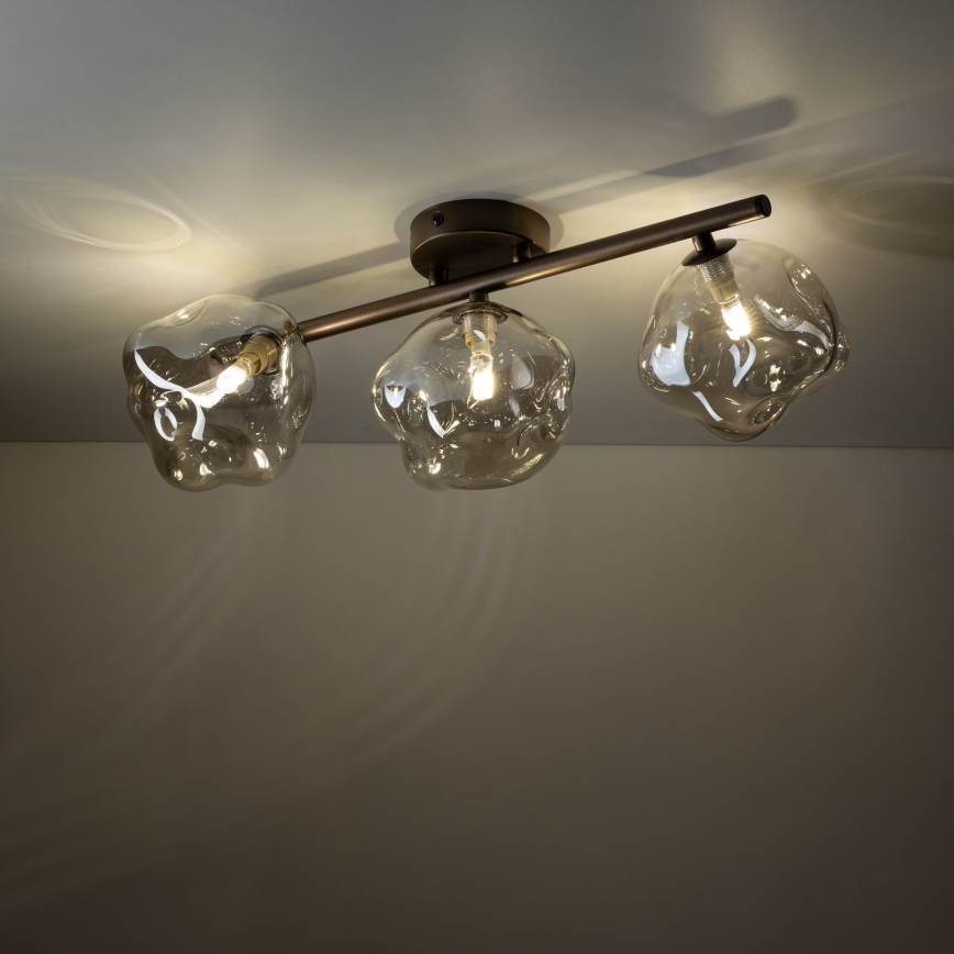 Aufputz-Deckenleuchte LAVA 3xG9/8W/230V Bronze/rauchiges Beige