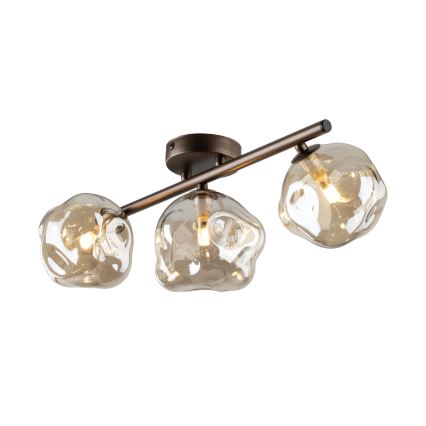 Aufputz-Deckenleuchte LAVA 3xG9/8W/230V Bronze/rauchiges Beige