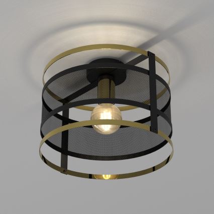 Aufsatzkronleuchter RIM 1xE27/60W/230V schwarz/gold