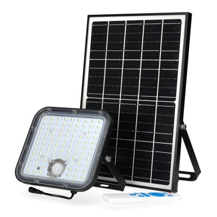Außen-Solarstrahler mit Sensor LED/30W/6,4V 4000K IP65 6000 mAh + Fernbedienung
