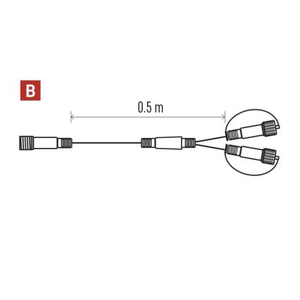 Außen-Verteilerkabel für Verbindungsketten, 0,5 m, IP44
