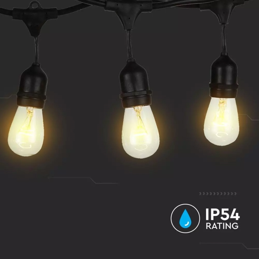 Außenkette STRING 15m 15xE27/25W/230V IP54
