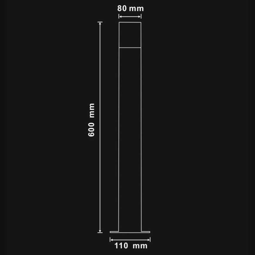 Außenleuchte DALLAS 1xE27/12W/230V IP44 60 cm Anthrazit
