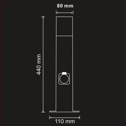 Außenleuchte mit Steckdose DALLAS 1xE27/12W/230V IP44 Anthrazit