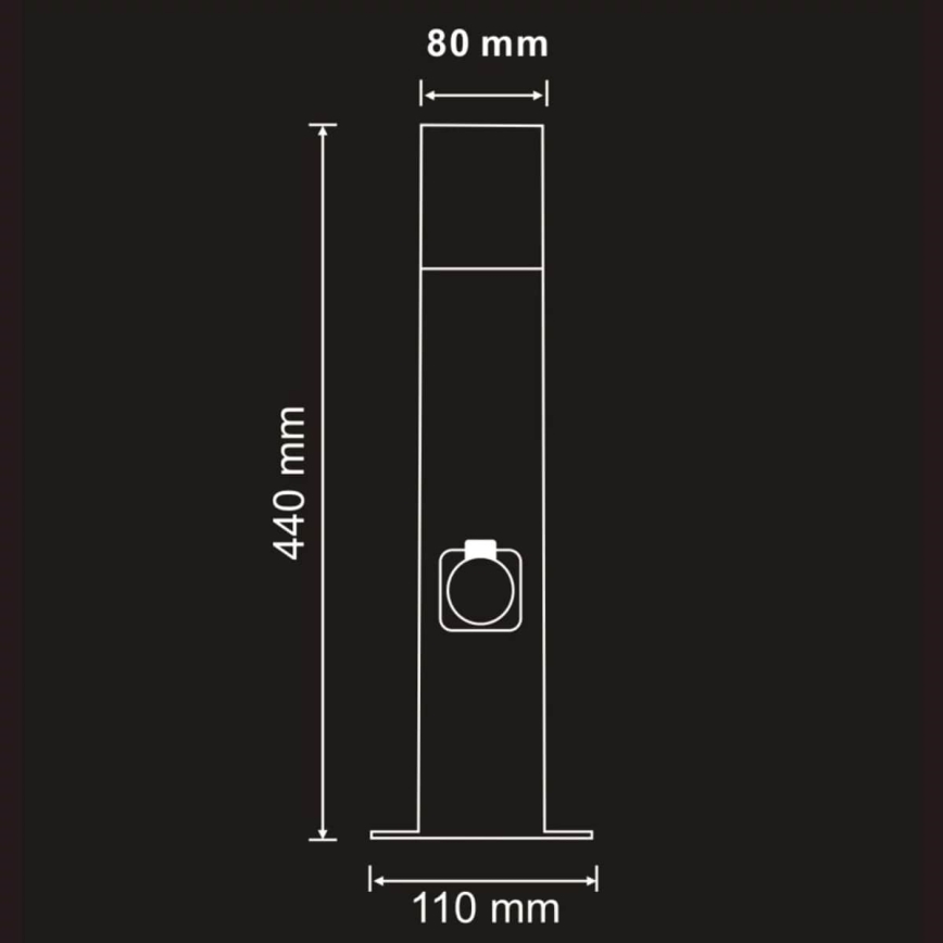 Außenleuchte mit Steckdose DALLAS 1xE27/12W/230V IP44 Anthrazit