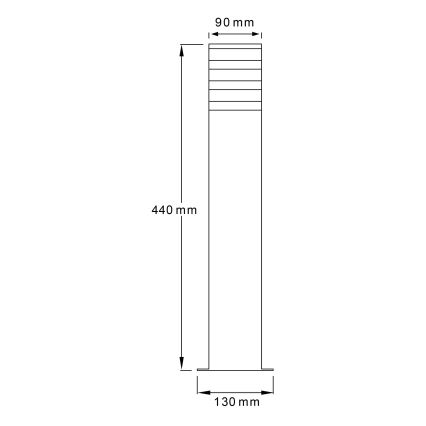 Außenleuchte TEKSAS 1xE27/12W/230V IP44 44 cm Anthrazit