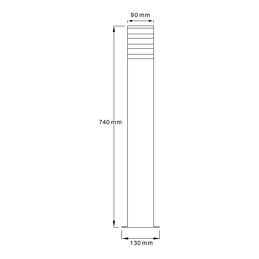 Außenleuchte mit Sensor TEKSAS 1xE27/12W/230V IP44 74 cm Anthrazit
