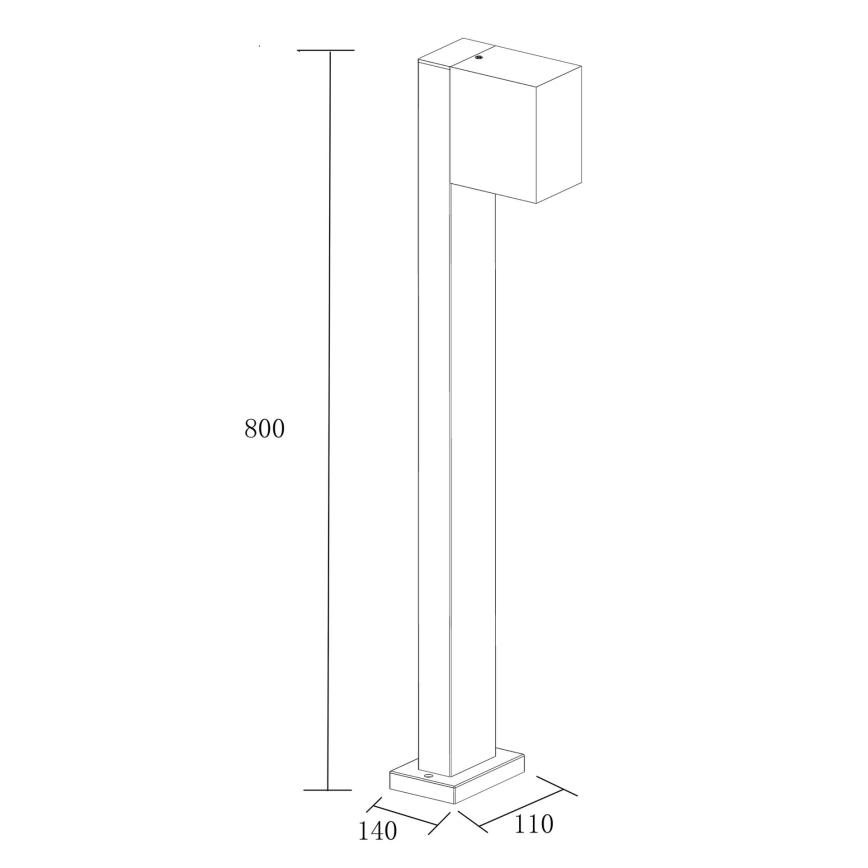 Außenleuchte BOSTON 1xGU10/10W/230V 80 cm IP54 schwarz