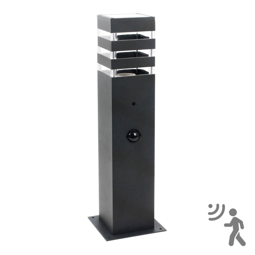 Außenleuchte mit Sensor TEKSAS 1xE27/12W/230V IP44 44 cm Anthrazit