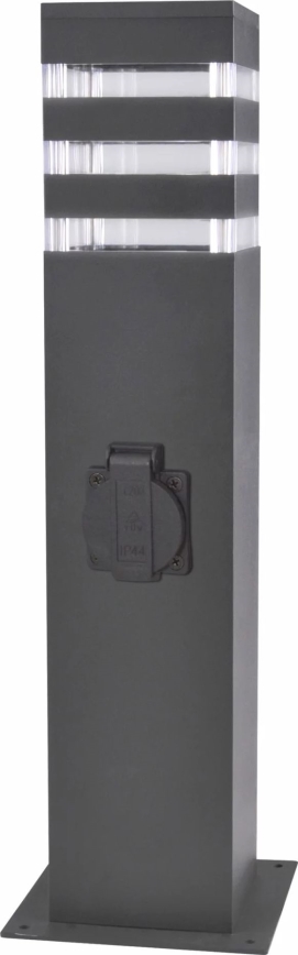 Außenleuchte mit Steckdose TEKSAS 1xE27/20W/230V 44 cm IP44 anthrazit