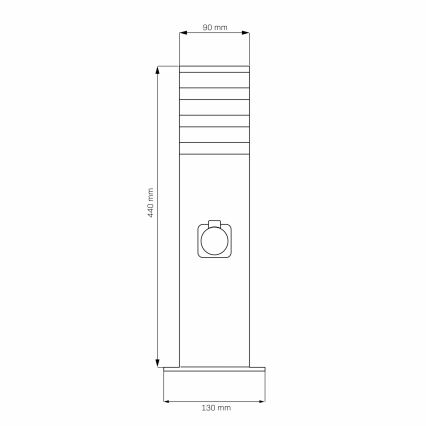 Außenleuchte mit Steckdose TEKSAS 1xE27/20W/230V 44 cm IP44 anthrazit