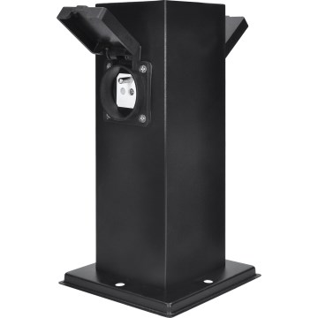 Außensteckdosensäule 2-fach 230V IP44 schwarz, eckig