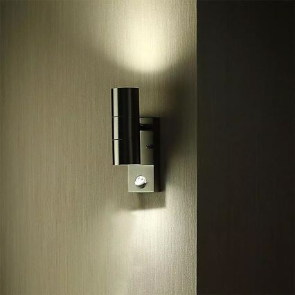 Außenwandleuchte mit Sensor 2xGU10/35W/230V IP44