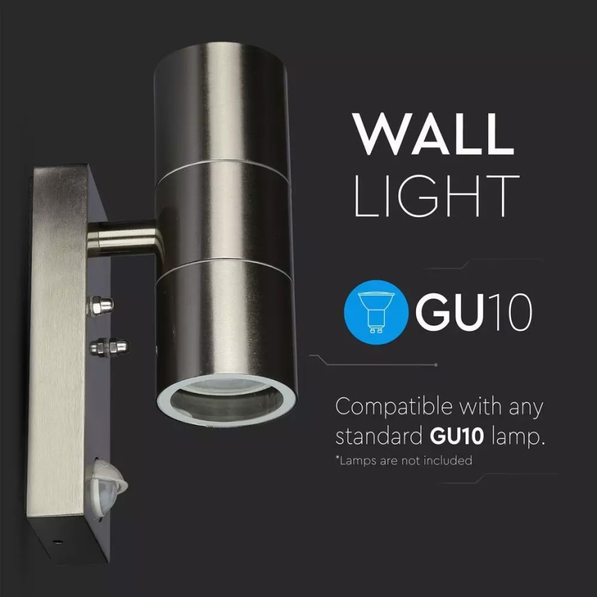 Außenwandleuchte mit Sensor 2xGU10/35W/230V IP44