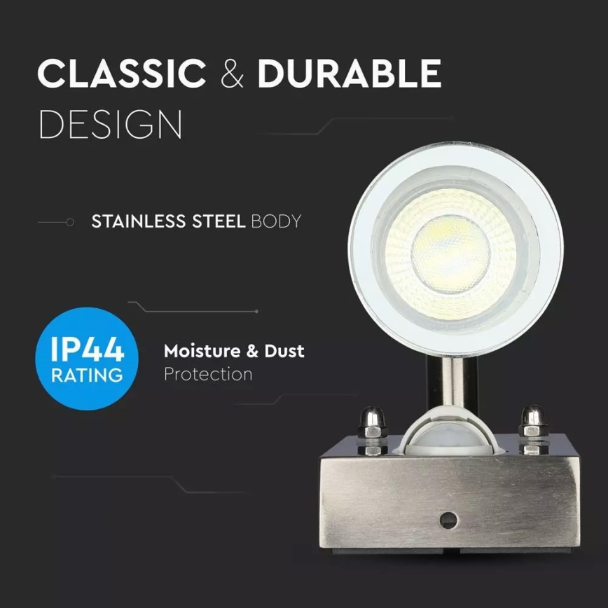 Außenwandleuchte mit Sensor 2xGU10/35W/230V IP44