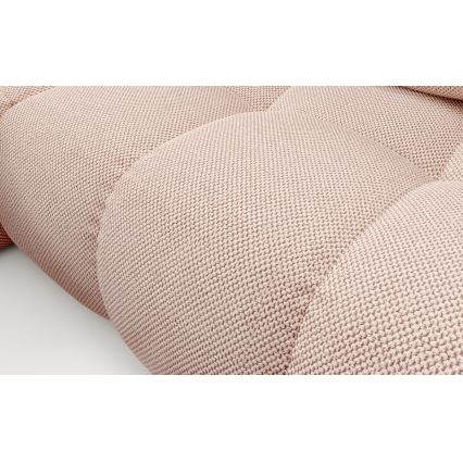 Ausklappbares, gepolstertes Ecksofa ALMADA in L‑Form mit Stauraum, links, rosa