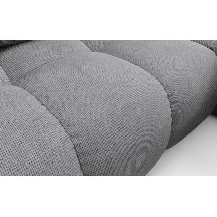 Komfortables ausziehbares gepolstertes Ecksofa ALMADA in L‑Form mit Stauraum, rechts, grau