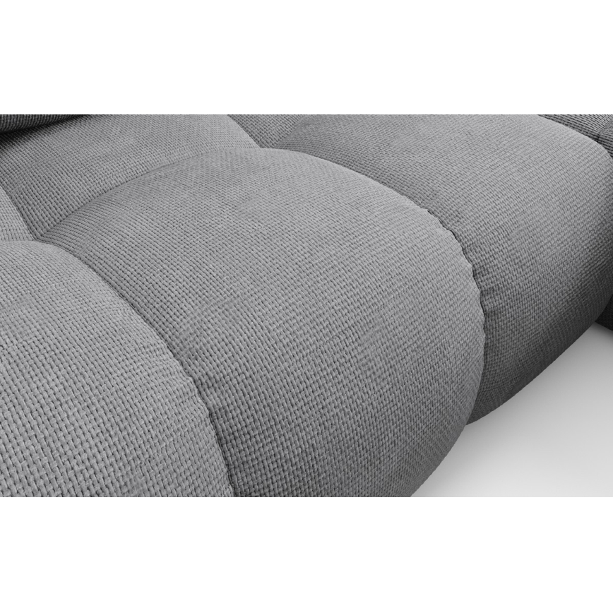 Komfortables ausziehbares gepolstertes Ecksofa ALMADA in L‑Form mit Stauraum, rechts, grau