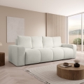 Ausklappbares, gepolstertes 3-Sitzer-Sofa ALMADA mit Stauraum, Beige