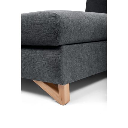 Ausziehbares, gepolstertes Ecksofa mit Stauraum in L-Form AVESTA, links, Anthrazit