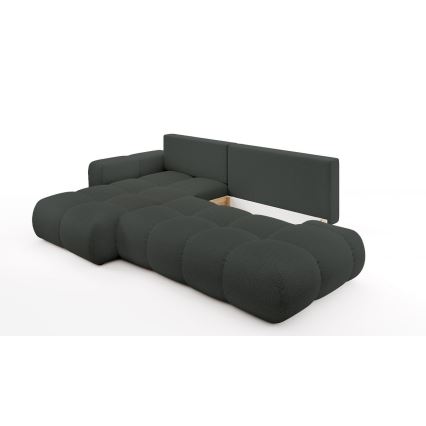 ALMADA Ecksofa (L‑Form), ausziehbar mit Schlaffunktion, gepolstert, mit Stauraum, links, Anthrazit