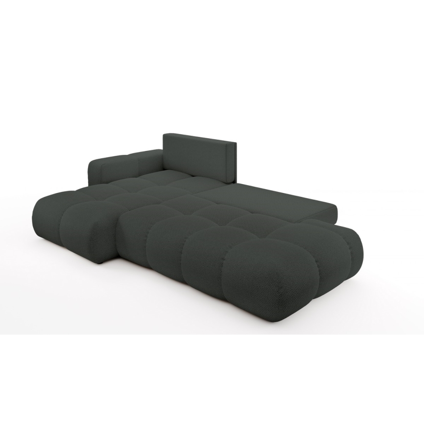 ALMADA Ecksofa (L‑Form), ausziehbar mit Schlaffunktion, gepolstert, mit Stauraum, links, Anthrazit