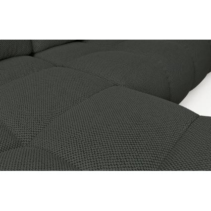 ALMADA Ecksofa (L‑Form), ausziehbar mit Schlaffunktion, gepolstert, mit Stauraum, links, Anthrazit