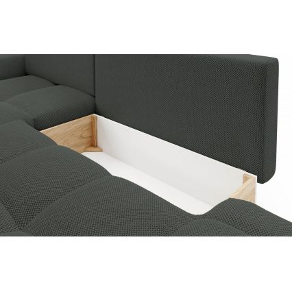 ALMADA Ecksofa (L‑Form), ausziehbar mit Schlaffunktion, gepolstert, mit Stauraum, links, Anthrazit