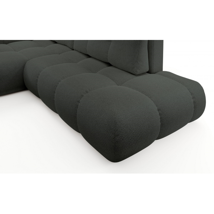 ALMADA Ecksofa (L‑Form), ausziehbar mit Schlaffunktion, gepolstert, mit Stauraum, links, Anthrazit