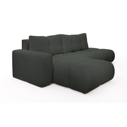 ALMADA Ecksofa (L‑Form), ausziehbar mit Schlaffunktion, gepolstert, mit Stauraum, links, Anthrazit