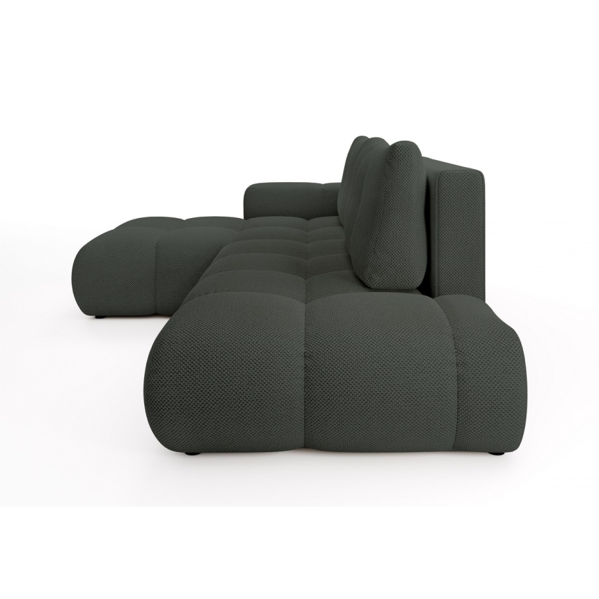 ALMADA Ecksofa (L‑Form), ausziehbar mit Schlaffunktion, gepolstert, mit Stauraum, links, Anthrazit
