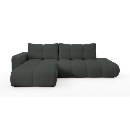 ALMADA Ecksofa (L‑Form), ausziehbar mit Schlaffunktion, gepolstert, mit Stauraum, links, Anthrazit