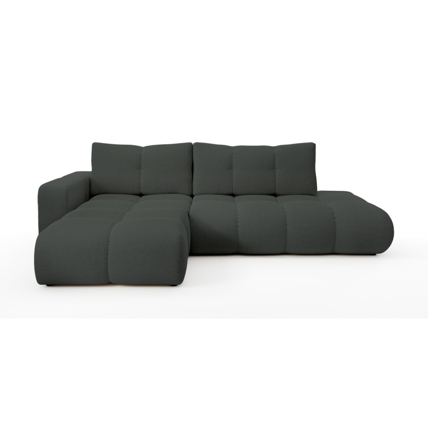 ALMADA Ecksofa (L‑Form), ausziehbar mit Schlaffunktion, gepolstert, mit Stauraum, links, Anthrazit