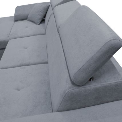 Ecksofa mit Schlaffunktion und Stauraum, L-Form CASTELO, links, dunkelgrau