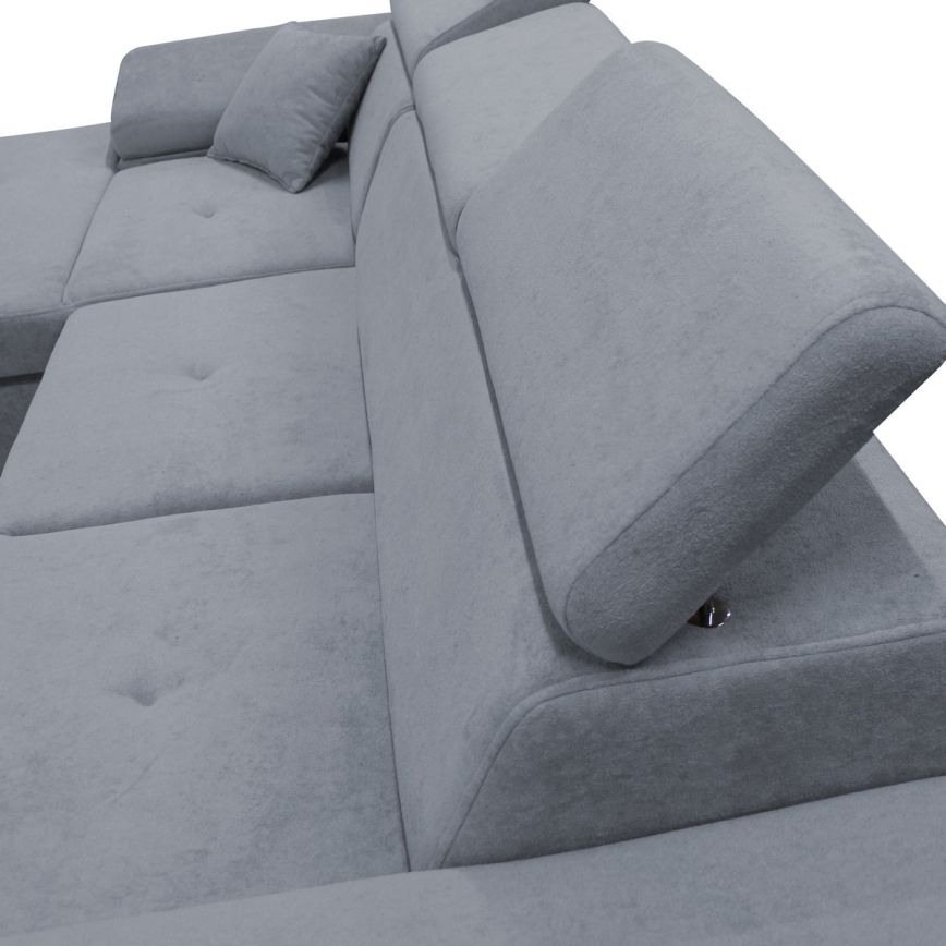 Ecksofa mit Schlaffunktion und Stauraum, L-Form CASTELO, links, dunkelgrau