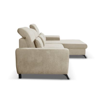 ALTA Polsterecksofa mit Schlaffunktion und Stauraum, L-Form, rechts, Beige