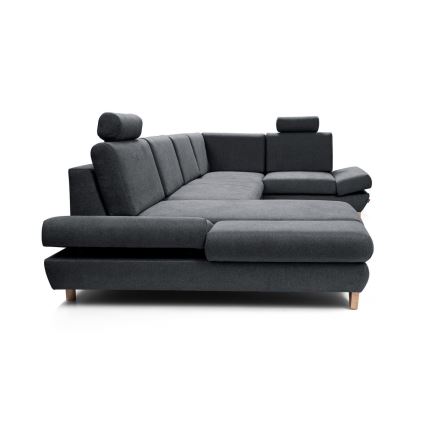 Ausziehbares, gepolstertes U-förmiges Ecksofa mit Stauraum AVESTA, Anthrazit