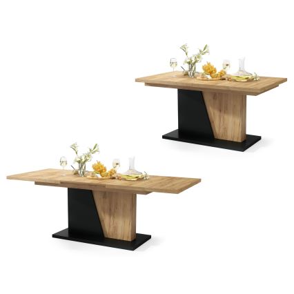 Ausziehbarer Esstisch NINO Eiche Craft/Schwarz