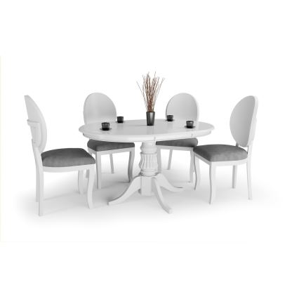 Ausziehbarer Esstisch WILLIAM 75x124 cm Weiß