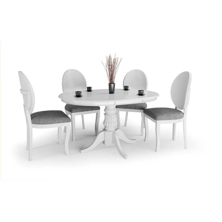 Ausziehbarer Esstisch WILLIAM 75x124 cm Weiß