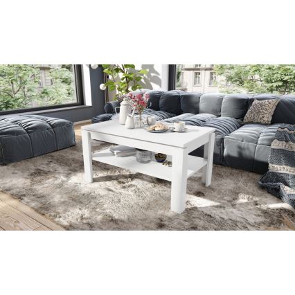 Ausziehbarer Couchtisch mit Hebefunktion und Ablage ADEN Weiß