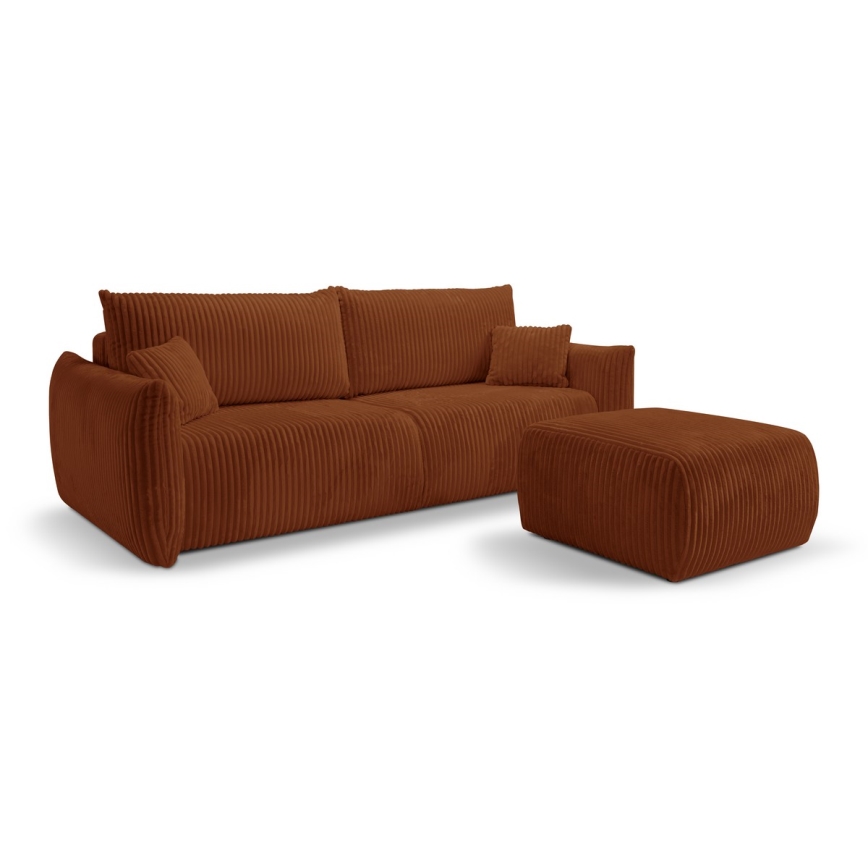 Ausziehbares Zweisitzer-Sofa FRIDA in Braun