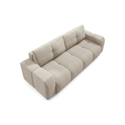 Ausziehbares Polstersofa für drei Personen mit Stauraum ALMADA in Beige