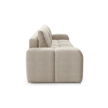 Ausziehbares Polstersofa für drei Personen mit Stauraum ALMADA in Beige