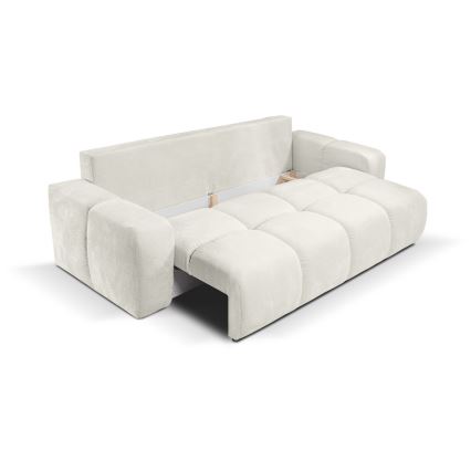 Ausziehbares Polstersofa für drei Personen mit Stauraum ALMADA in Beige