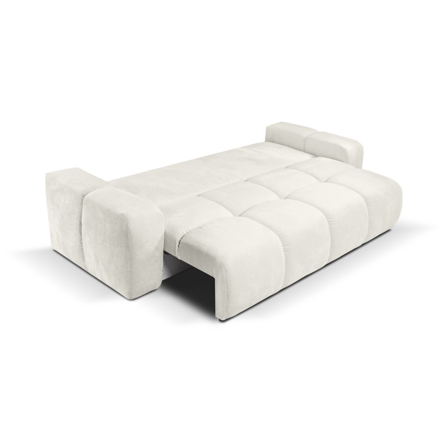 Ausziehbares Polstersofa für drei Personen mit Stauraum ALMADA in Beige