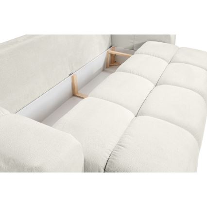 Ausziehbares Polstersofa für drei Personen mit Stauraum ALMADA in Beige